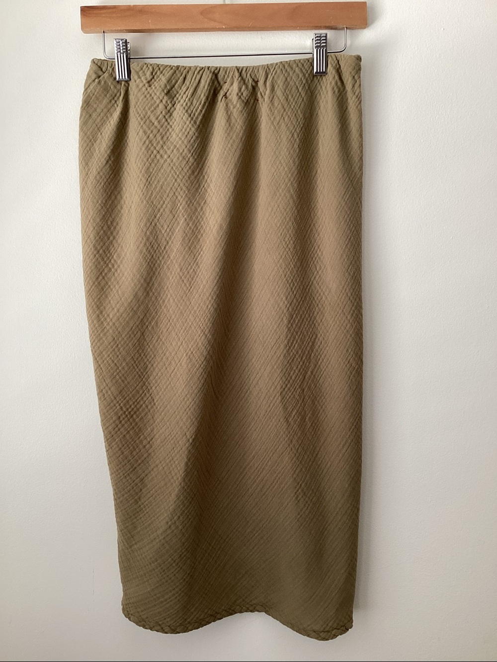 Xirena Cotton Midi Skirt Light Olive Green Large - Picture 2 of 6